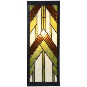 LumiLamp 5LL-6361 Lampa ścienna Tiffany beżowo-zielona 14x16x40 cm E27 szkło metal