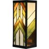 LumiLamp 5LL-6361 Lampa ścienna Tiffany beżowo-zielona 14x16x40 cm E27 szkło metal