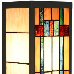 LumiLamp 5LL-6362 Lampa ścienna Tiffany beżowo-brązowa 14x16x40cm E27 szkło metal