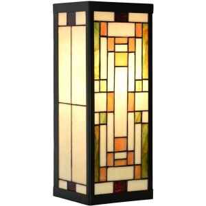 LumiLamp 5LL-6363 Lampa ścienna Tiffany beżowo-zielona...