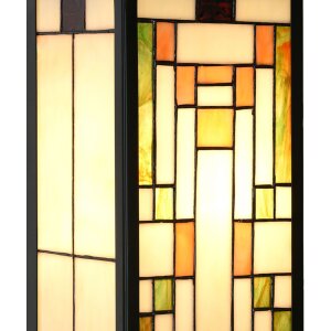 LumiLamp 5LL-6363 Lampa ścienna Tiffany beżowo-zielona 14x16x40cm E27 szkło metal