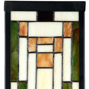 LumiLamp 5LL-6363 Lampa ścienna Tiffany beżowo-zielona 14x16x40cm E27 szkło metal
