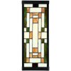 LumiLamp 5LL-6363 Lampa ścienna Tiffany beżowo-zielona 14x16x40cm E27 szkło metal