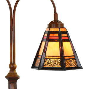 LumiLamp 5LL-6366 Lampa stołowa Tiffany brązowe szkło 48x19x64 cm E27