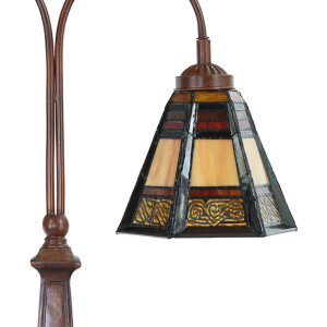 LumiLamp 5LL-6366 Lampa stołowa Tiffany brązowe szkło 48x19x64 cm E27