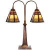 LumiLamp 5LL-6366 Lampa stołowa Tiffany brązowe szkło 48x19x64 cm E27