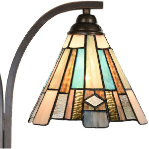 LumiLamp 5LL-6368 Lampa stołowa Tiffany brązowo-niebieska 48x19x57cm E27 2x60W