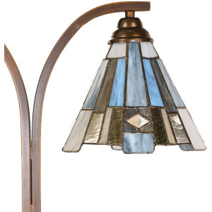 LumiLamp 5LL-6368 Lampa stołowa Tiffany brązowo-niebieska 48x19x57cm E27 2x60W