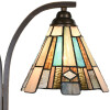 LumiLamp 5LL-6368 Lampa stołowa Tiffany brązowo-niebieska 48x19x57cm E27 2x60W