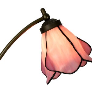 LumiLamp 5LL-6369 Lampa stołowa Tiffany różowo-brązowa 26x19x50cm E14