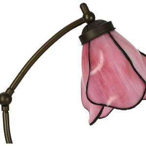 LumiLamp 5LL-6369 Lampa stołowa Tiffany różowo-brązowa 26x19x50cm E14