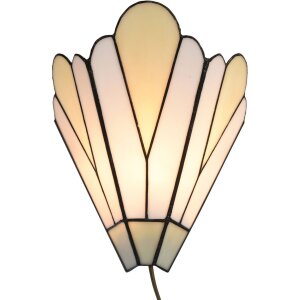 LumiLamp 5LL-6365 Lampa Ścienna Tiffany Biały Beż...