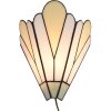 LumiLamp 5LL-6365 Lampa Ścienna Tiffany Biały Beż 20x10x29cm E14 Szkło Metal