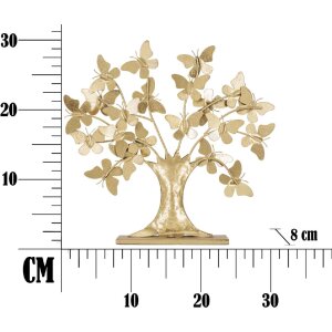 Dekoracja Mauro Ferretti drzewo życia z motylami 31x8x30 cm w kolorze złotym