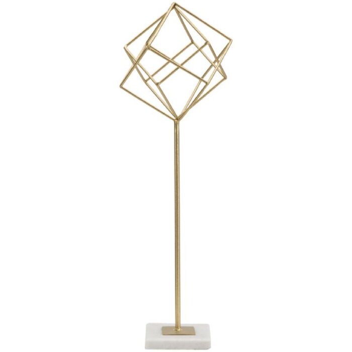 Rzeźba Mauro Ferretti Cube 16x18x52,5 cm biało-złota