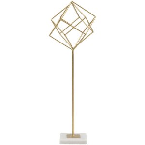 Rzeźba Mauro Ferretti Cube 16x18x52,5 cm biało-złota