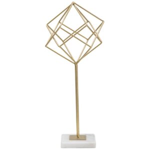 Rzeźba Mauro Ferretti Cube 16x18x41,5 cm biało-złota