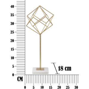 Rzeźba Mauro Ferretti Cube 16x18x41,5 cm biało-złota