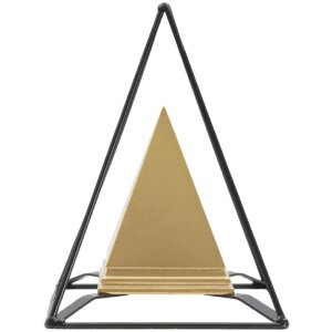 Mauro Ferretti rzeźba piramida z metalową ramą 15x15x21 cm złoto-czarny
