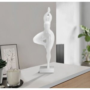 Mauro Ferretti figurka do jogi stojąca Kobieta Joga 16x9x45,8 cm biała