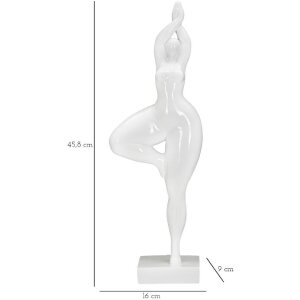 Mauro Ferretti figurka do jogi stojąca Kobieta Joga 16x9x45,8 cm biała