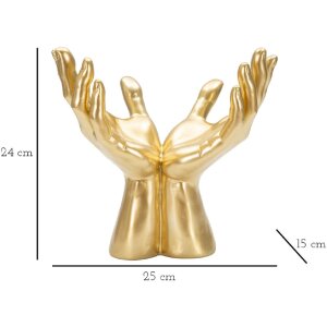 Rzeźba dłoni Mauro Ferretti Peace Hands 25x15x24 cm złota