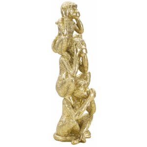 Mauro Ferretti figurka dekoracyjna małpka wieża Ø10,5x30 cm błyszczące złoto