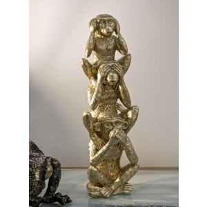 Mauro Ferretti figurka dekoracyjna małpka wieża Ø10,5x30 cm błyszczące złoto