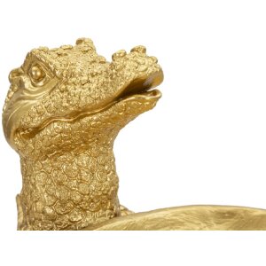 Mauro Ferretti figurka krokodyla z miską 23x15,25x26,6 cm złota