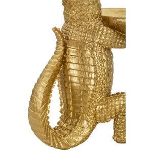 Mauro Ferretti figurka krokodyla z miską 23x15,25x26,6 cm złota
