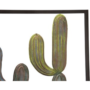Mauro Ferretti dekoracja ścienna kaktus ramka 50x1,3x50 cm zielony jasnoniebieski