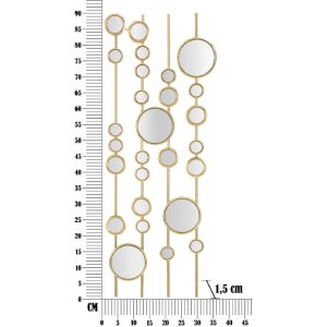 Mauro Ferretti panel ścienny Małe lustra 35,5x1,5x90 cm kolor złoty