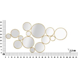 Panel ścienny Mauro Ferretti z lustrami 100x2,3x51,5 cm w kolorze złotym