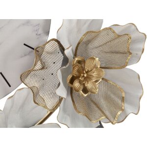 Mauro Ferretti Wanduhr Blumen 64x8x64 cm weiß grau