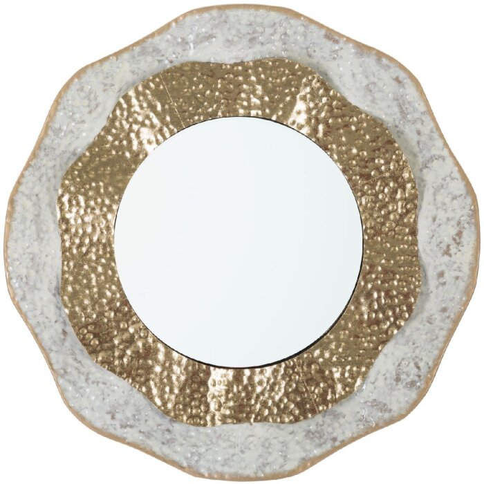 Mauro Ferretti lustro ścienne Shai Light Ø 54,5x4,5 cm złoty kremowy