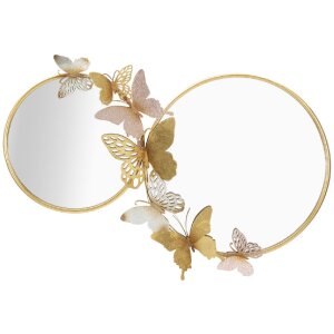 Mauro Ferretti lustro ścienne podwójne Farfalle Rosa 81x3x52,5 cm złoty róż