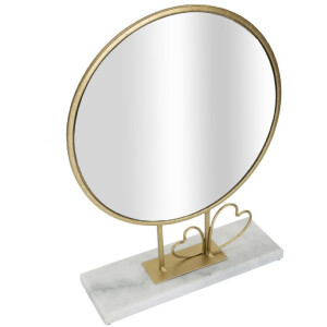 Mauro Ferretti lustro stołowe serce 30x9x39,5 cm złoty marmur