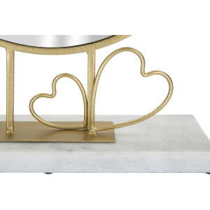 Mauro Ferretti lustro stołowe serce 30x9x39,5 cm złoty marmur