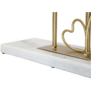 Mauro Ferretti lustro stołowe serce 30x9x39,5 cm złoty marmur