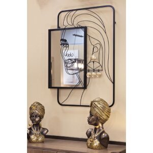 Mauro Ferretti lustro ścienne Eleanor 64,8x3,8x85 cm czarny