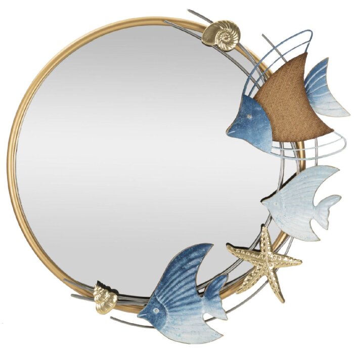 Lustro ścienne Mauro Ferretti marine 68x5x67 cm w kolorze niebieskiego złota