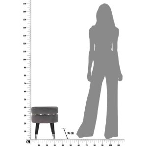 Mauro Ferretti stołek Paris Ø 35x40,5 cm szary srebrny