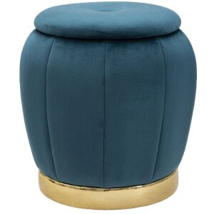 Mauro Ferretti stołek Paris Ø 43x43 cm petrol gold