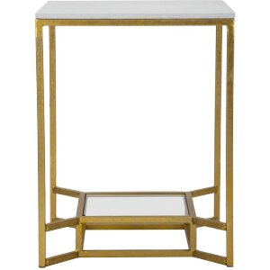 Mauro Ferretti stolik boczny Double Marble 47x47x60 cm złoty biały