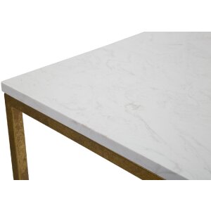 Mauro Ferretti stolik boczny Double Marble 47x47x60 cm złoty biały