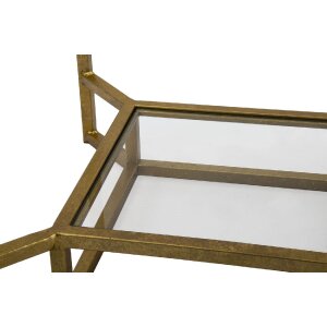 Mauro Ferretti stolik boczny Double Marble 47x47x60 cm złoty biały