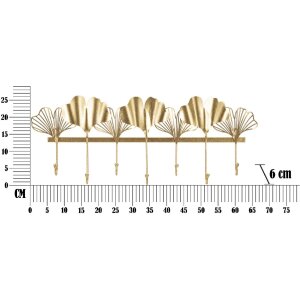 Mauro Ferretti wieszak ścienny 7 skrzydeł 66,2x6x26,3 cm złoty