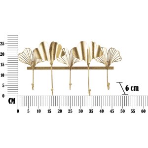 Mauro Ferretti wieszak ścienny 5 skrzydeł 49,5x6x26,3 cm złoty