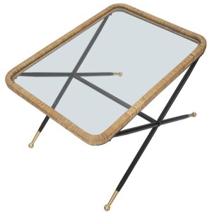 Mauro Ferretti Saint Barth stolik kawowy 70x50x45 cm czarno-brązowy