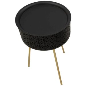 Mauro Ferretti stolik boczny Blacky Ø 40x65 cm czarne złoto